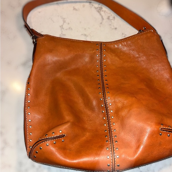 Michael Kors Orange Studded Shoulder Bag - Picture 3 of 11